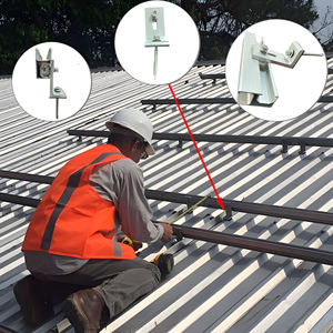 Système de montage de panneaux solaires photovoltaïques pour toiture métallique, <span class=keywords><strong>crochet</strong></span> pour toiture en tôle d'aluminium, support en I, rail de montage en acier inoxydable - Product Image 2