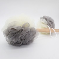 Éponge de bain douce et grande, exfoliante, avec poignée, éponge de bain, loofah, brosse