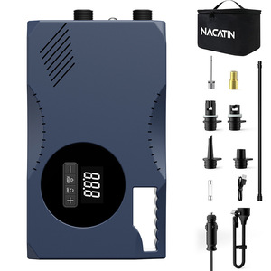 นาคาตินเครื่องอัดอากาศไฟฟ้า 12V จอแสดงผล LCD กระบอกสูบเดี่ยวเติมลมเร็วสำหรับยางเรือเต็นท์แพดเดิลบอร์ดใช้กลางแจ้ง - Product Image 1