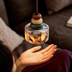 Lampe suspendue de luxe en marbre naturel Calacatta Viola, style Wabi-Sabi, pour <span class=keywords><strong>chevet</strong></span>, chambre, îlot de cuisine, bar - Product Image 3