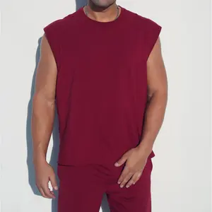 T-shirt de sport sans manches en coton vierge avec logo personnalisé pour l'été Débardeurs décontractés en fil de maille respirante gilet grande taille pour hommes et femmes