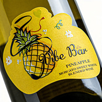 Etiquetas de Vino Metálicas con Estampado Dorado de Alta Gama, Diseño Personalizado, Tamaño Personalizado para Botellas de Vino Tinto, Etiqueta Privada