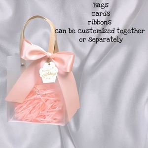 Logo Printed Letter Pattern Frosted PP Tote <b>Bag</b> Rope Handle Customizable Thank You Cards Raffia Clothes Candy Shopping <b>Gift</b> - Product Image 2