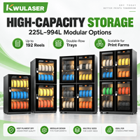 Armoire de stockage multi-bobines pour filament d'imprimante 3D avec tamis moléculaire et contrôle d'humidité zoné double rangée PLA PETG ABS TPU Nylon PVA