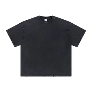 2024 Customized Print XXXL ARTIEMASTER Men's Cotton Vintage Tee XXXXL Plus Size Oversized Edge Grading Old Washed Black T-Shirt