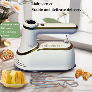 Mixeur à main multifonctionnel 3 en 1 à 12 vitesses, double tête, fouet, batteur, rechargeable, pour la cuisine, mélangeur à pâte à double bras - Product Image 3