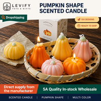 Vela Aromática de Halloween con Forma de Calabaza Apilable, de Cera de Soja, Hecha a Mano, Figura Decorativa, Regalo para el Hogar, Ambiente Acogedor
