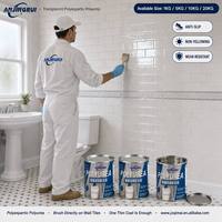 Revêtement imperméable polyaspartique polyurée transparent invisible, anti-jaunissement, résistant à l'usure pour carrelage de salle de bain et surfaces en béton