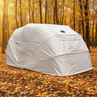 Nouveau style grand abri de garage 5.9x2.5x2.45m portable, imperméable, durable, moderne, simple, en métal, pour stationnement de voiture, pliable semi-automatique