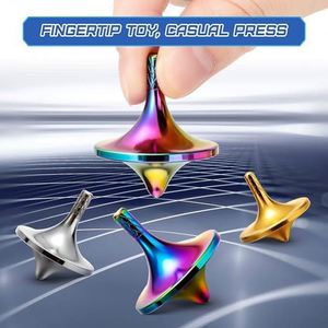 Venta al por mayor: Trompo de metal Inception con logotipo láser personalizado, para aliviar la ansiedad y el estrés, juguete para matar el tiempo y combatir el aburrimiento, color plateado. - Product Image 2