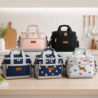 Sac isotherme pour déjeuner en Oxford durable avec logo personnalisé imprimé, sac isotherme rose pour le stockage des aliments, pour pique-nique en plein air