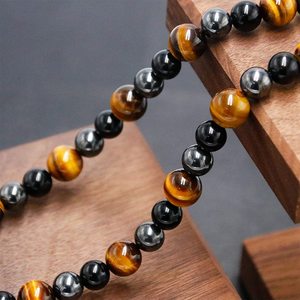 HipHop alla moda atural in pietra da <span class=keywords><strong>uomo</strong></span> <span class=keywords><strong>collana</strong></span> con ciondoli con ciondoli con perline di ematite elasticizzata <span class=keywords><strong>collana</strong></span> per <span class=keywords><strong>uomo</strong></span> - Product Image 2