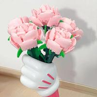 Juego de Bloques de Construcción de Flores DIY, Bloques de Construcción de Rosas Eternas, Regalo de San Valentín, Juguete de Plástico de Ensamblaje Creativo para Niños