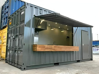 Bar de conteneur d'expédition personnalisé fabriqué en Chine, kiosque de restauration rapide, restaurant préfabriqué en conteneur