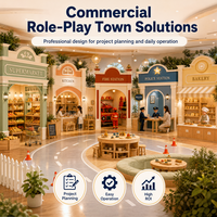 Parque Infantil Interior Modular Multiusos, Plaza de Juegos con Asientos Redondos, Certificación CE, Espacio Comercial para Niños