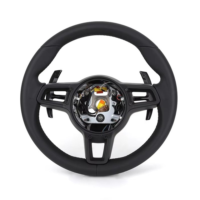 GT Sport Style No-Button Alcantara Steering Wheel with Custom Stitching for Porsche Boxster 718 911 991 991.2 Cayenne Taycan
