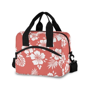 Aloha Hawaii Hot Sale Puakenikeni Print Polyester Cooler Bags Thermal Insulated Lunch Cooler Bag - Product Image 1