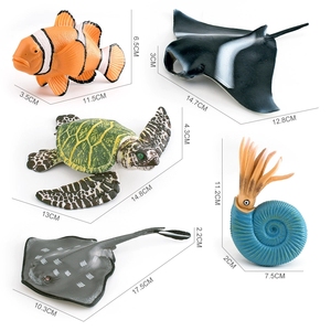 Modelli di Animali Marini Simulati in PVC: Manta, Tartaruga Verde, Pesce Pagliaccio, Nautilus, Panga e Pesce Diavolo - Ornamenti e Giocattoli - Product Image 4