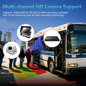 360 °   Caméra de recul panoramique 360° HD pour bus et camion, écran 7 pouces, 4 canaux, détection d'angle mort assistée, DC9-36V, IP67 - Product Image 2