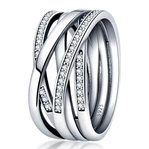 Anello all'ingrosso in argento Sterling 925 di alta gioielleria per le donne brillante lucido 925 argento sterling anelli casual per le signore