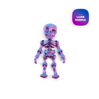 Figurine de squelette articulée imprimée en 3D, bleu foncé, articulations mobiles, jouet d'Halloween, gadget, cadeau de fête, accessoires de modèle PLA personnalisés