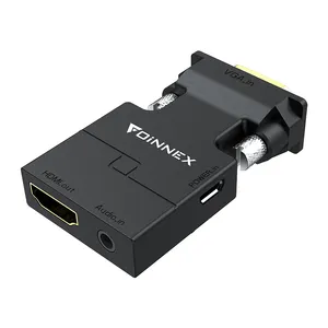 FOINNEX adaptor VGA ke HDMI konverter VGA ke HDMI dengan transmisi Data Video Audio untuk mazon Aliexpress Ebay VGA