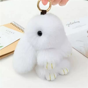 QYS 15cm Rabbit Plush Keychain Soft Bunny Bag Charm <b>Car</b> Pendant Plush Ball <b>Key</b> <b>Ring</b> Gift - Product Image 1