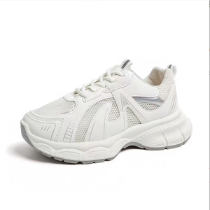 Nuevo Estilo 2025, Zapatos Casuales de Tacón Alto para Mujer, con Suela Gruesa, Parte Superior de Cuero Genuino, Suela de Goma, Cómodos y Versátiles - Product Image 1