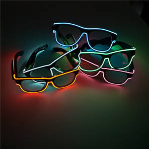 Lunettes de soleil lumineuses Led <span class=keywords><strong>El</strong></span> <span class=keywords><strong>Wire</strong></span> 10 couleurs avec logo personnalisé Lunettes de fête brillent dans le noir unisexe hommes femmes Halloween - Product Image 5