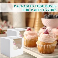 Boîtes à cupcakes simples Boîtes à gâteaux blanches individuelles préassemblées avec fenêtre pour anniversaire mariage