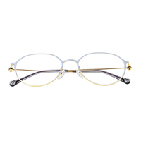 Monturas de Gafas Modernas Brillantes de Titanio Bicolor OEM ODM IP, Monturas Ópticas, Monturas de Lentes, Gafas Metálicas de Diseño de Tendencia