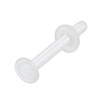 Transparent Glass C-Shaped L-Shaped Curved Rod Invisible Nose Stud Ear Bone Nail Earring Piercing Navel Retainer Unisex Body