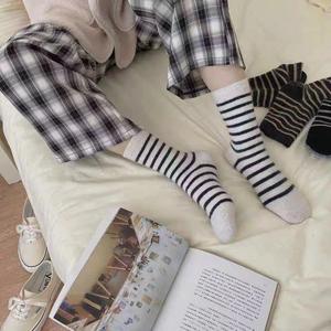 Couple/meilleur ami laine mélangée épais équipage rayé absorbant la sueur chaussettes femmes automne hiver Style coréen polyvalent Ins à la mode - Product Image 4