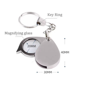 Aangepast Logo Vergrootglas Metalen Sleutelhanger Mini 30x Opvouwbare Sleutelhanger <span class=keywords><strong>Loupe</strong></span> Dagelijks Handvergrootglas Gereedschap - Product Image 6
