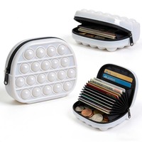 Porte-monnaie en silicone transparent à motif dessin animé OEM, porte-clés, mini sac de rangement à 4 compartiments, porte-cartes de crédit portable pour
