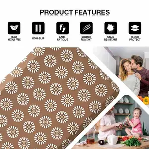 Sheepmats Grateful Tufted Absorbent Long Round Roller Kitchen Rug Mat Cushioned Anti-fatigue Floor Carpet With Sunflower