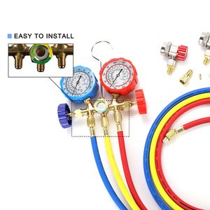 C303 hvac מערכת קירור אוויר אוטומטי מרכך טעינה סעפת מד סט פליז r134a r502 r410a r404 לחץ לחץ - Product Image 5