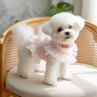 Collier rose perlé pour animaux de compagnie, avec strass incrustés, sangle réglable, pour chats et petits chiens – Accessoire de fête d'anniversaire