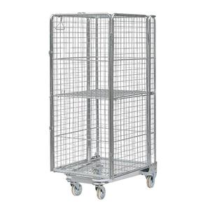 Obo Bạc kho lưu trữ có thể gập lại dây thép mạ kẽm lưới CuộN <span class=keywords><strong>container</strong></span> 5 bánh xe 500kg Công suất CuộN lồng xe đẩy - Product Image 2