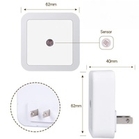 Mini veilleuse LED EU/US Plug-in crépuscule à l'aube capteur mur nuits lampe carré pour chambre couloir escaliers couloir 110V 220V