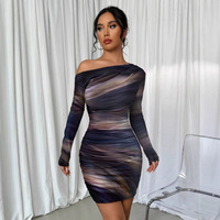 Robe midi moulante asymétrique à col froncé, taille haute, sexy et décontractée, pour femme, style été, qualité supérieure, inspiration européenne et américaine