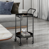Chariot de rangement mobile en métal à 2 ou 3 niveaux, table basse OEM, mobilier de salon moderne, or et noir, pour maison et appartement