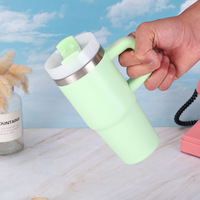 Thermos de voiture personnalisé de 14 oz, deuxième génération, avec poignée, en acier inoxydable 304, isolation sous vide double paroi, portable, maintien au chaud de 6 à 12 heures