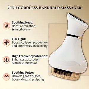 Brosse de massage intelligente pour méridiens, 9 niveaux de vibration réglables, recharge USB, outil de grattage pour le dos, la taille et l'abdomen - Product Image 4