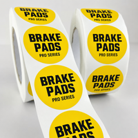 Étiquettes adhésives circulaires jaunes personnalisées en gros avec logo pour pièces automobiles, plaquettes de frein, emballages, autocollants de marque