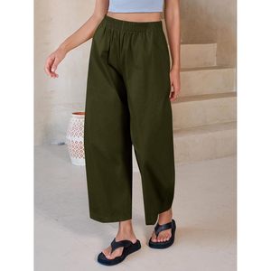 Pantalones Harem de Pierna Ancha para Mujer, Cintura Alta, Algodón, Casuales, con Bolsillos, Transpirables, Estilo Verano - Product Image 3