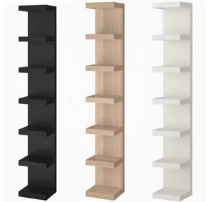Étagère à livres verticale en bois intégrée au design moderne, gain de place, étagère à livres <span class=keywords><strong>invisible</strong></span> qui se penche contre le mur - Product Image 1