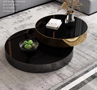 Table basse moderne en verre trempé, rotative et pliable, style luxe léger, extensible, pour salon, usage domestique, table d'appoint de canapé