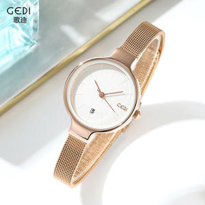 New women's minimalist calendar watch elegant slim and compact with mesh strap - Product Image 1