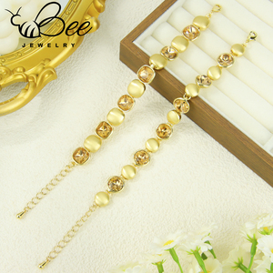 Summer Hot Sale 14k Plated Jewelry Elegant <b>Crystal</b> <b>Bracelet</b> Irregular Enamel Resin Handmade Cuban Chains <b>Bracelets</b> For Gifts - Product Image 3